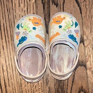 Kids Dinosaur Slip Ons - Cream